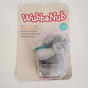 WubbaNub Baby Stuff Elephant Pacifier Grey Cute Adorable Plushy Toddlers NEW